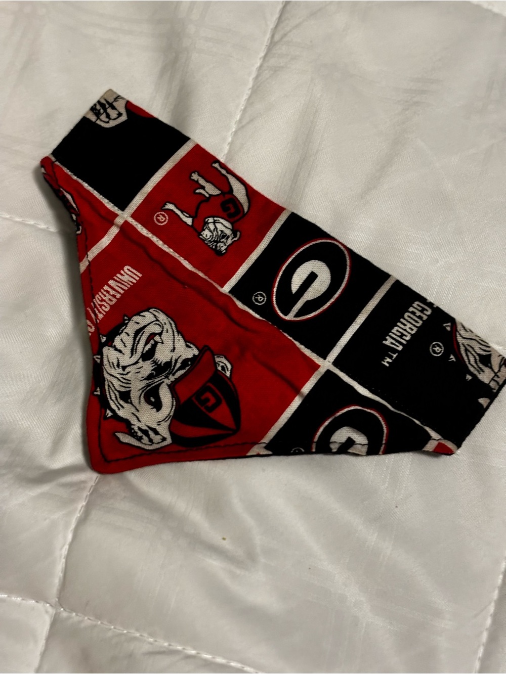 University of Georgia Bulldogs Red & Black Bandana Scarf for Small Dog Collar